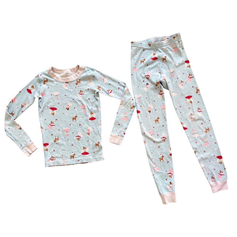 Hanna‎ Andersson Long Sleeve Johns PJ Pajama Set 140 US 10 Sleep Fairy Reindeer